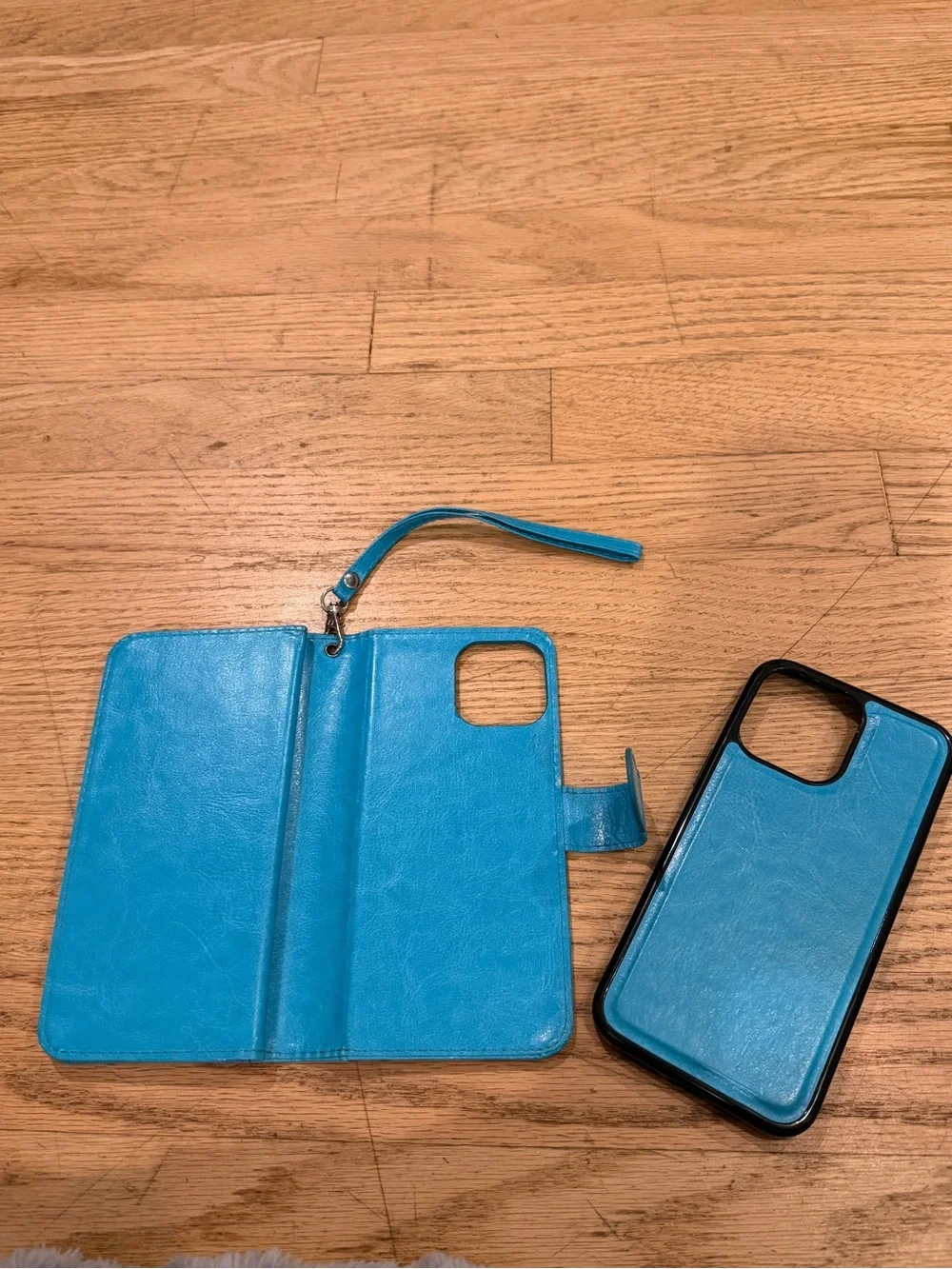 iPhone 15 pro max Bright Turquoise Wristlet Phone Wallet